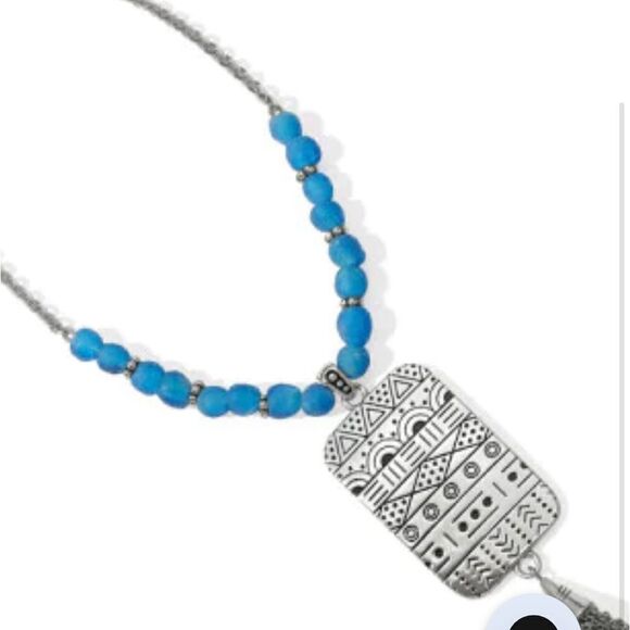 Brighton Africa Stories Etched Beaded Necklace NWT - Picture 2 of 10